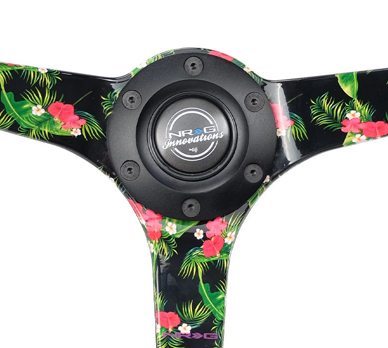 350MM DEEP DISH STEERING WHEEL LEATHER SOLID SPOKE - Image 22