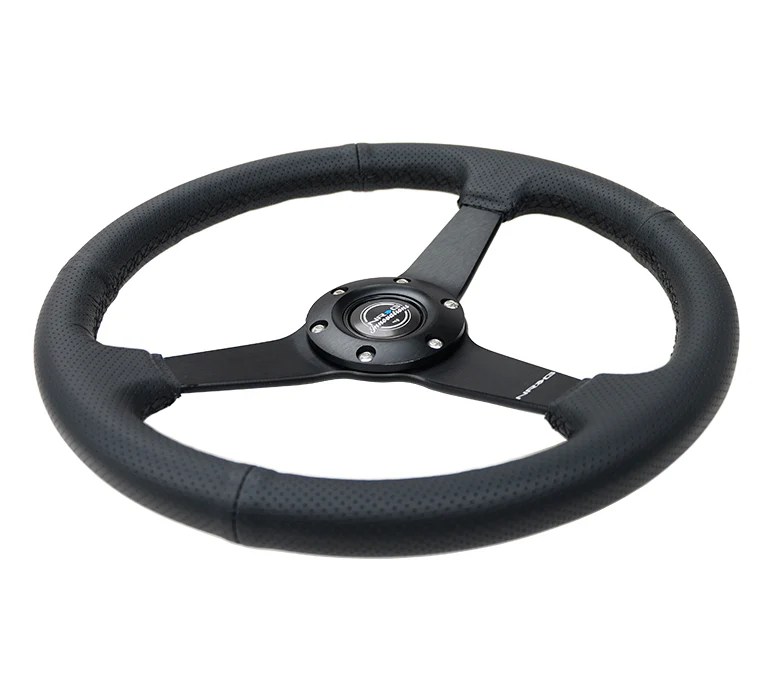 350MM FLAT STEERING WHEEL LEATHER - Image 3