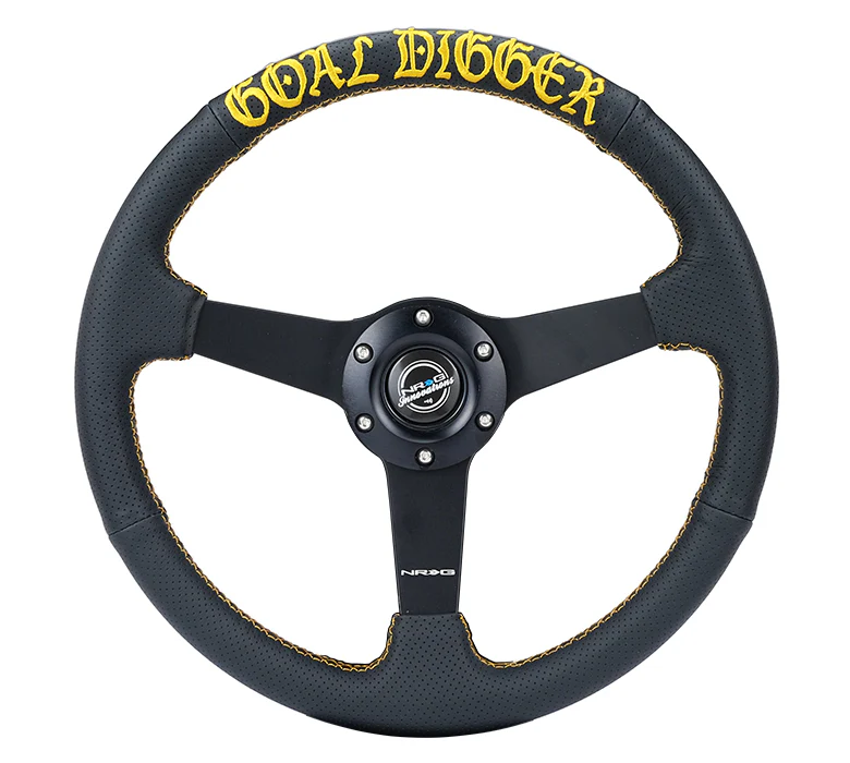 350MM FLAT STEERING WHEEL LEATHER - Image 5