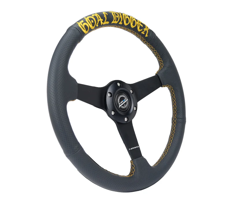 350MM FLAT STEERING WHEEL LEATHER - Image 6