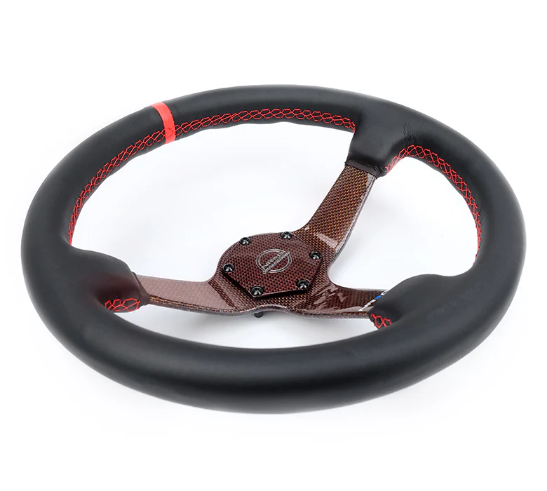 CARBON FIBER COLORED STEERING WHEEL 350MM DEEP DISH - Image 12
