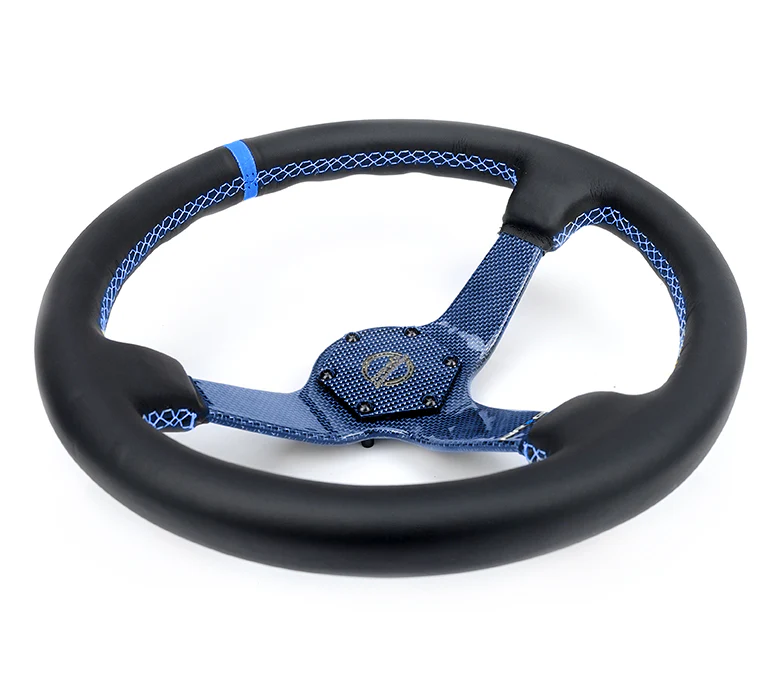 CARBON FIBER COLORED STEERING WHEEL 350MM DEEP DISH - Image 3