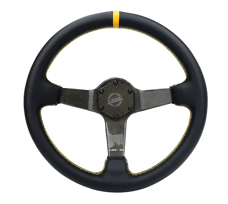 CARBON FIBER COLORED STEERING WHEEL 350MM DEEP DISH - Image 4
