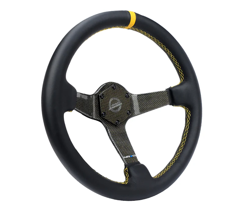 CARBON FIBER COLORED STEERING WHEEL 350MM DEEP DISH - Image 5
