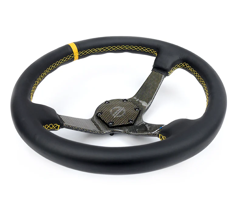CARBON FIBER COLORED STEERING WHEEL 350MM DEEP DISH - Image 6