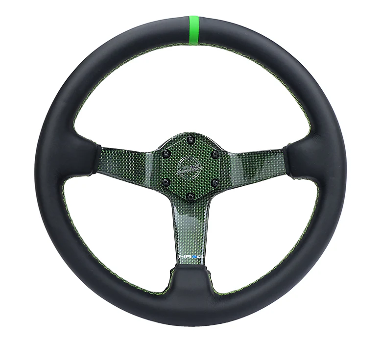 CARBON FIBER COLORED STEERING WHEEL 350MM DEEP DISH - Image 7