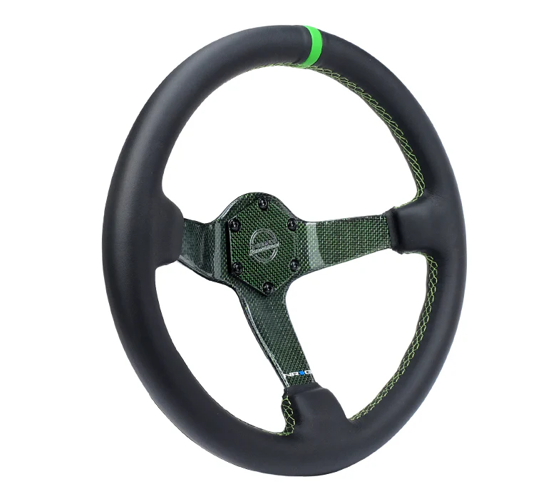 CARBON FIBER COLORED STEERING WHEEL 350MM DEEP DISH - Image 8