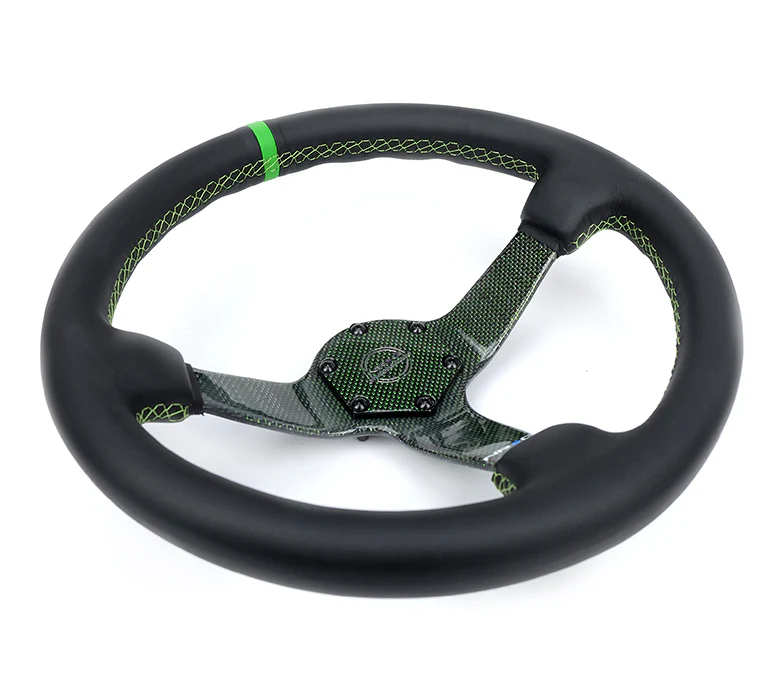 CARBON FIBER COLORED STEERING WHEEL 350MM DEEP DISH - Image 9