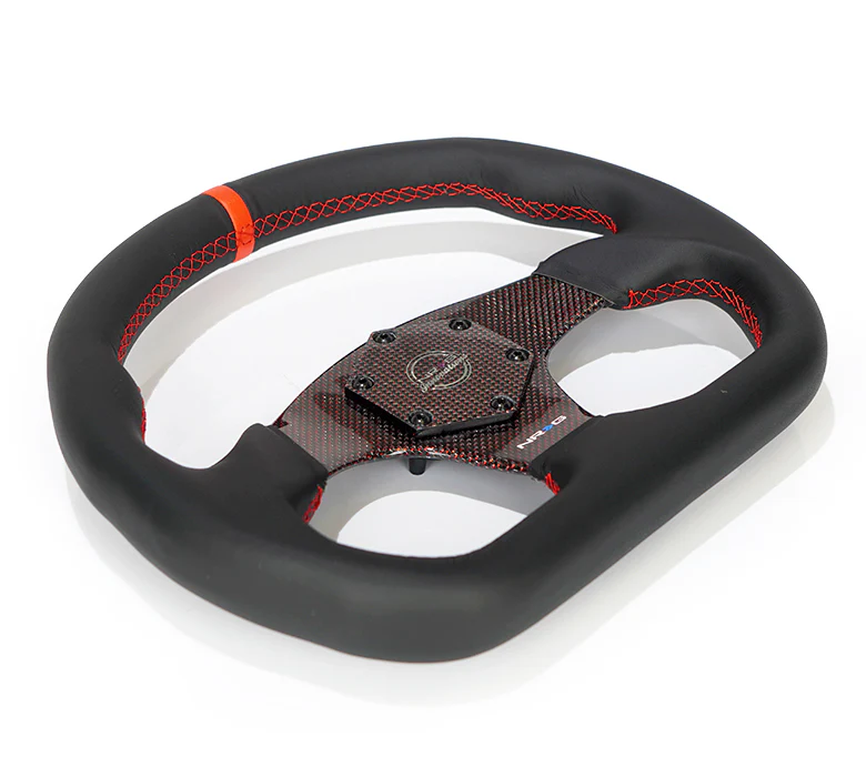 FLAT BOTTOM CARBON FIBER CENTER LEATHER STEERING WHEEL - Image 10