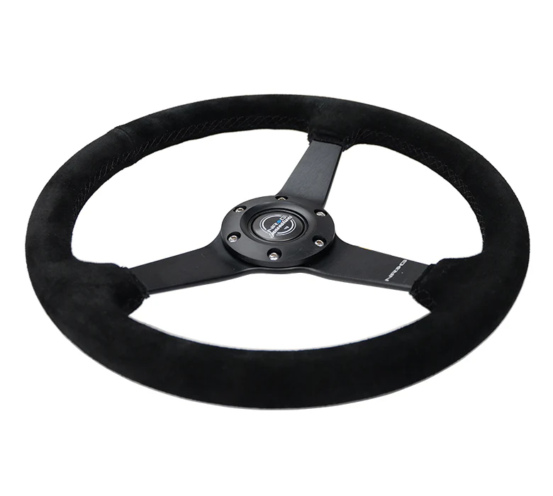 350MM FLAT STEERING WHEEL SUEDE - Image 3