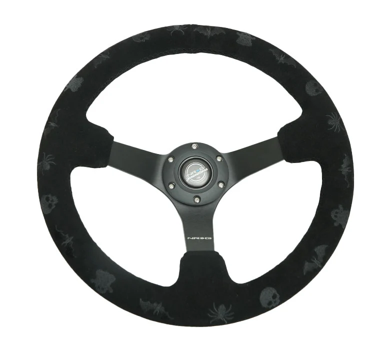 350MM 3" DEEP DISH SPOOKY STEERING WHEEL SUEDE - Image 3
